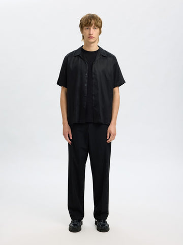 Selected Camicia da uomo manica corta Regnoa nera