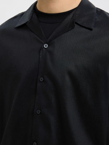 Selected Camicia da uomo manica corta Regnoa nera