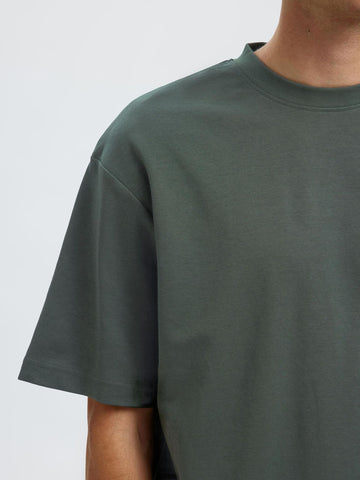 Selected T-Shirt da uomo manica corta Oscar verde foresta