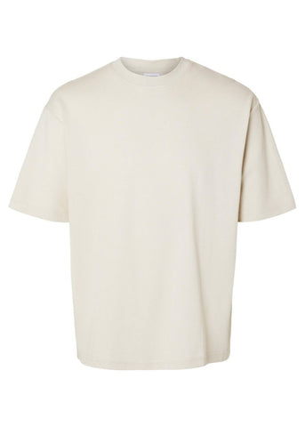 Selected T-Shirt da uomo manica corta  Loose Oscar Beige
