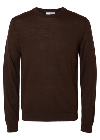 Selected Maglia girocollo da uomo Tray marrone