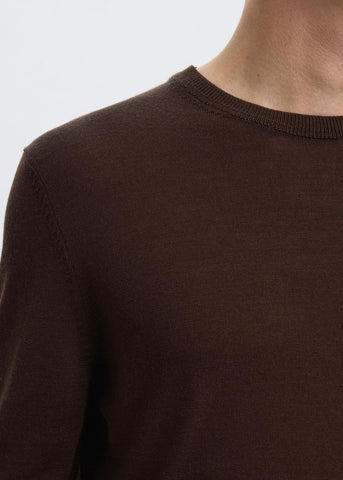 Selected Maglia girocollo da uomo Tray marrone