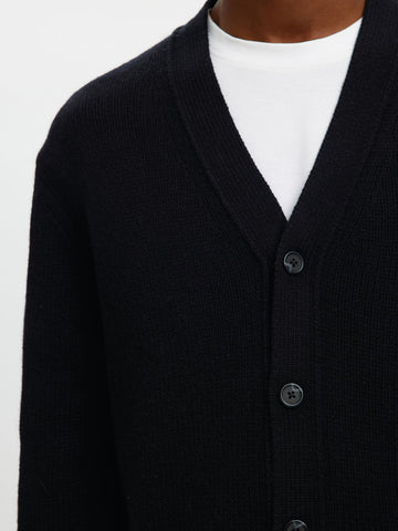Selected Maglia in lana da uomo Cardigan nero