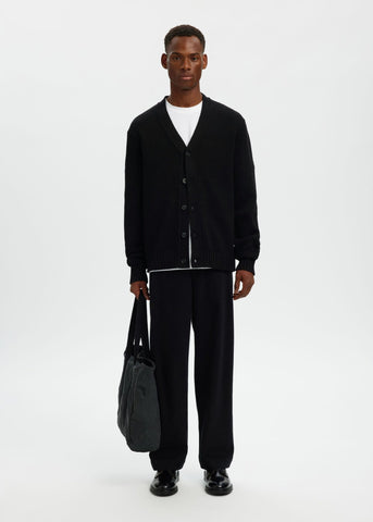 Selected Maglia in lana da uomo Cardigan nero