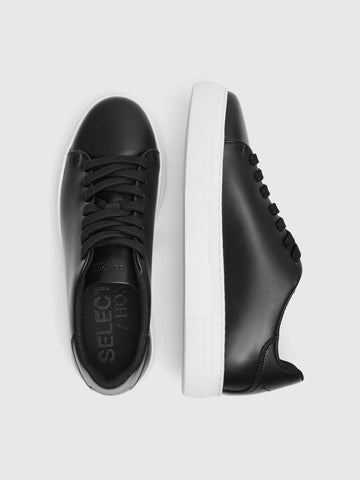 Selected David Black Leather Men's Shoes