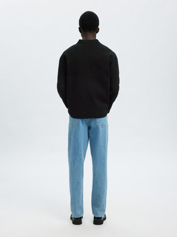 Selected Maglia con bottoni da uomo Mike nera