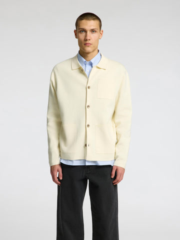 Selected Maglia con bottoni da uomo Mike panna