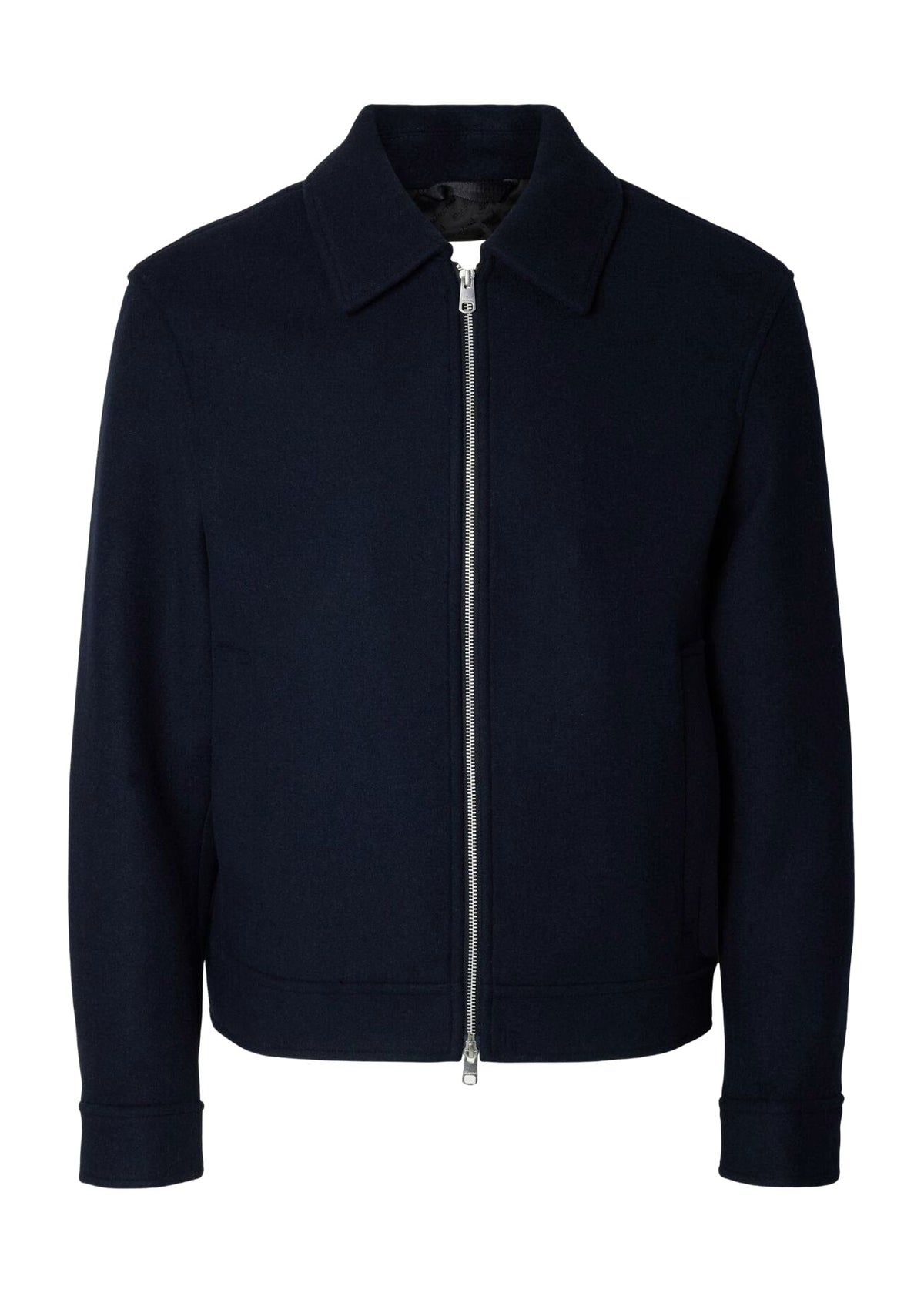 Selected Giacca corta in panno da uomo blu