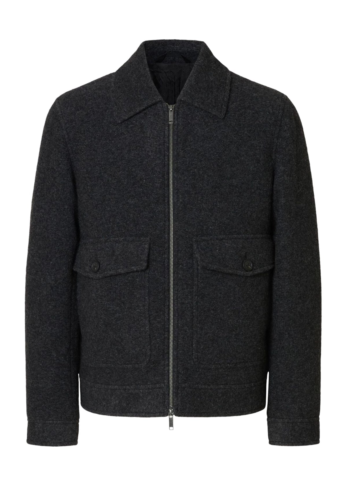 Selected Giacca di panno con zip da uomo Jakob grigia