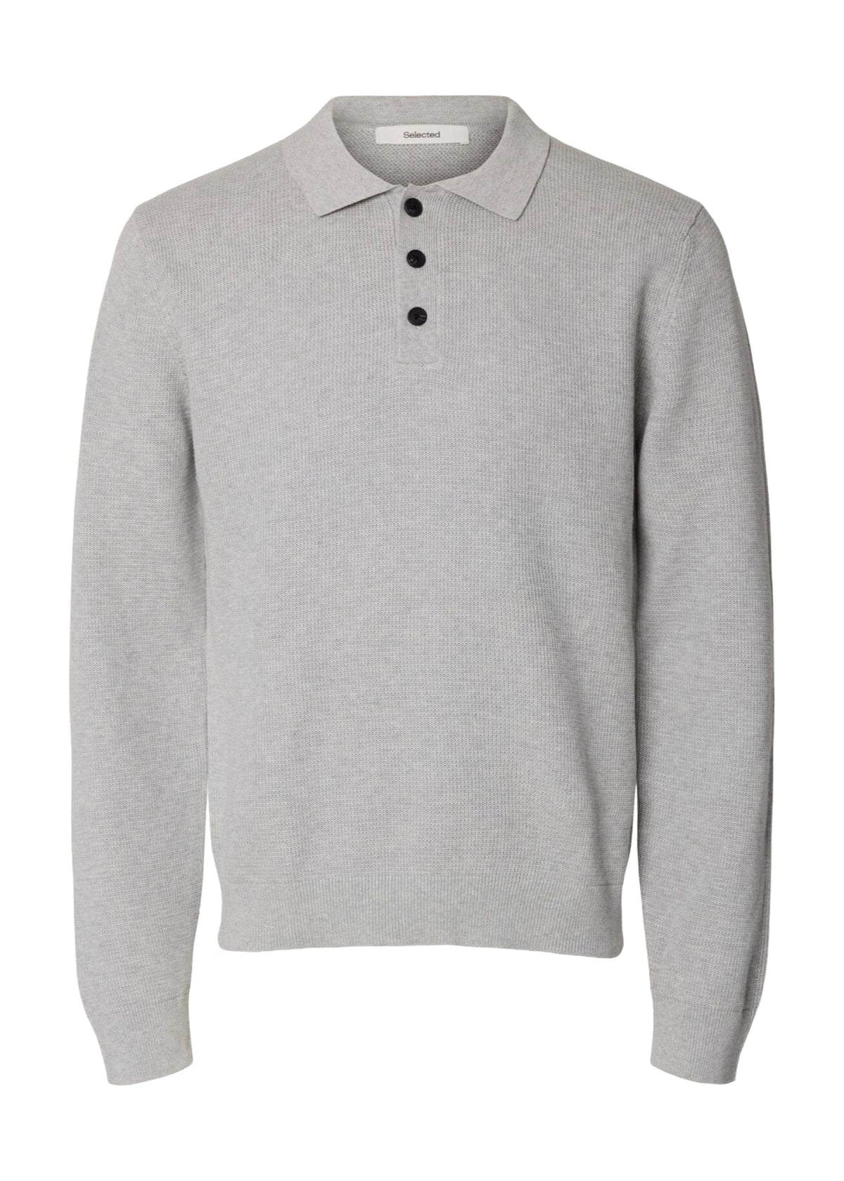 Selected Maglia a polo da uomo Dane grigio chiara