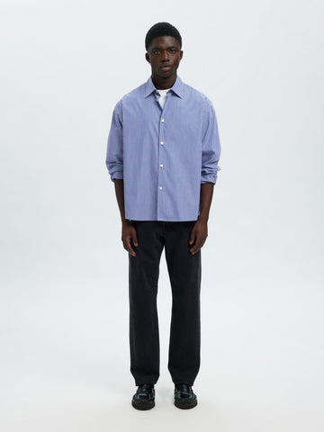 Selected Camicia a righe da uomo Henri blu