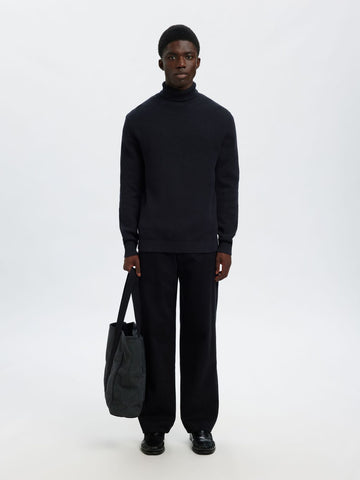 Selected Maglia dolcevita da uomo Dane blu