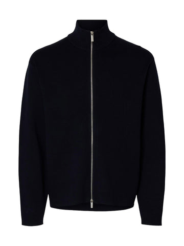 Selected Cardigan con zip da uomo blu 16099572-SC