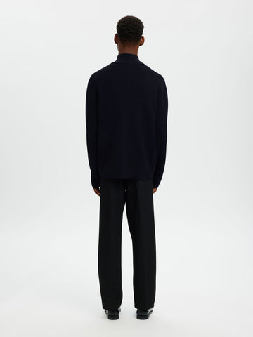 Selected Cardigan con zip da uomo blu 16099572-SC