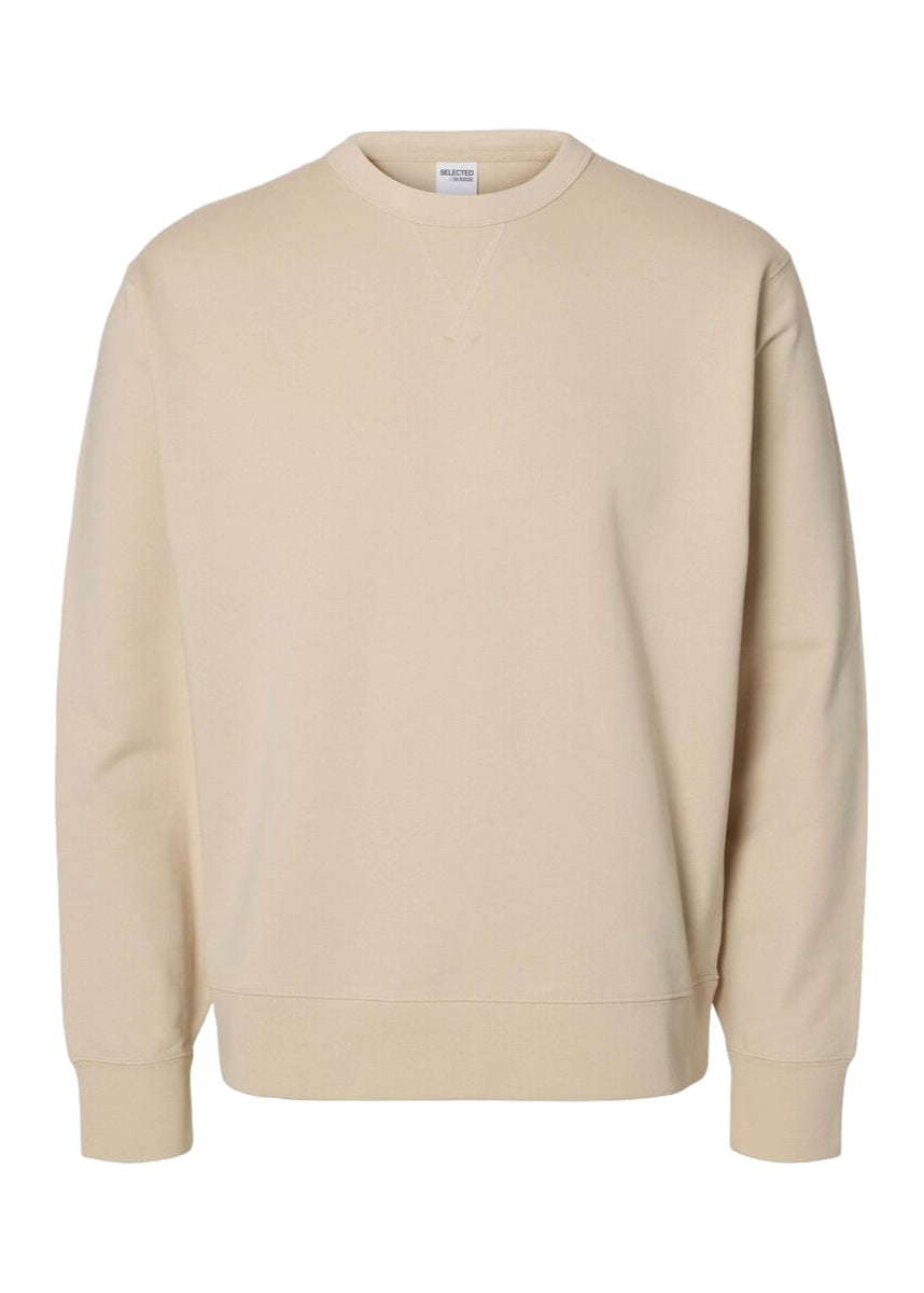 Selected Relax Beige Men's Crewneck Sweatshirt