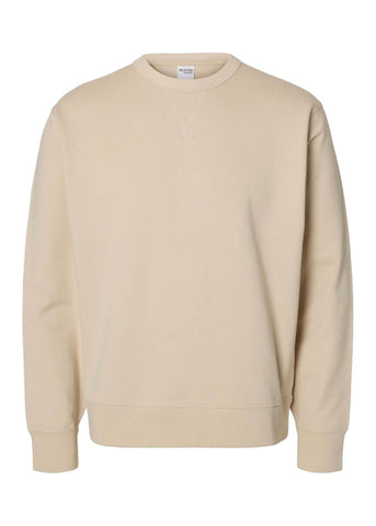 Selected Relax Beige Men's Crewneck Sweatshirt