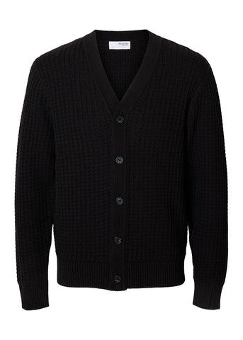 Selected Tom Men's Cotton Cardigan in Black