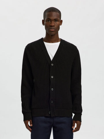 Selected Tom Men's Cotton Cardigan in Black