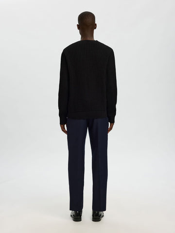 Selected Tom Men's Cotton Cardigan in Black