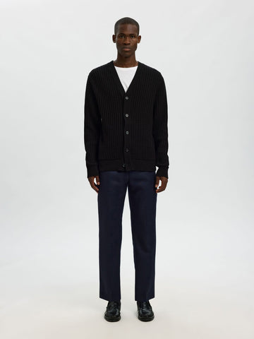 Selected Tom Men's Cotton Cardigan in Black