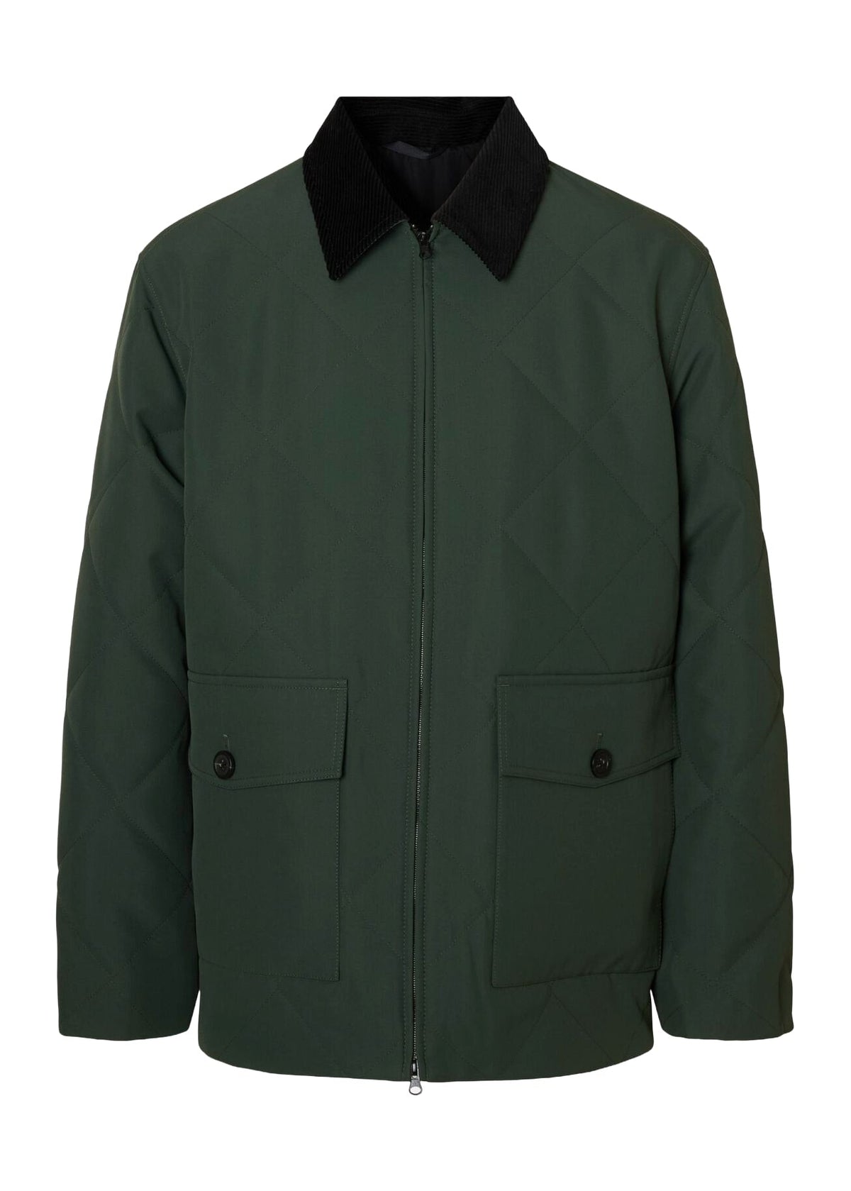 Selected Giacca trapuntata da uomo Carlos verde