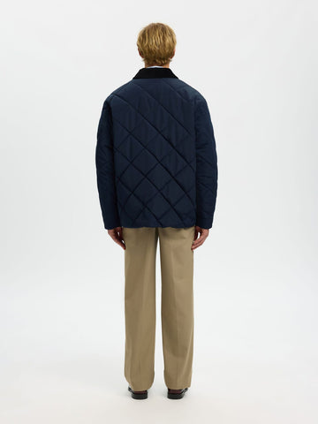 Selected Giacca trapuntata da uomo Carlos blu