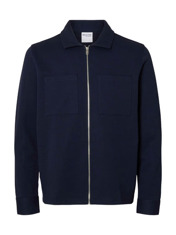 Selected Giacca con zip in felpa da uomo blu 16099996-NB