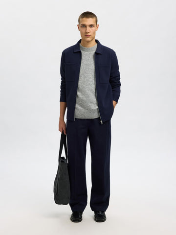 Selected Giacca con zip in felpa da uomo blu 16099996-NB