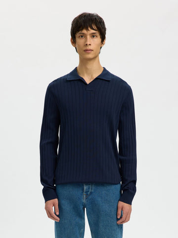 Selected Herren Poloshirt Torino Open blau