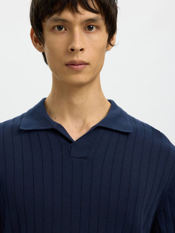 Selected Herren Poloshirt Torino Open blau