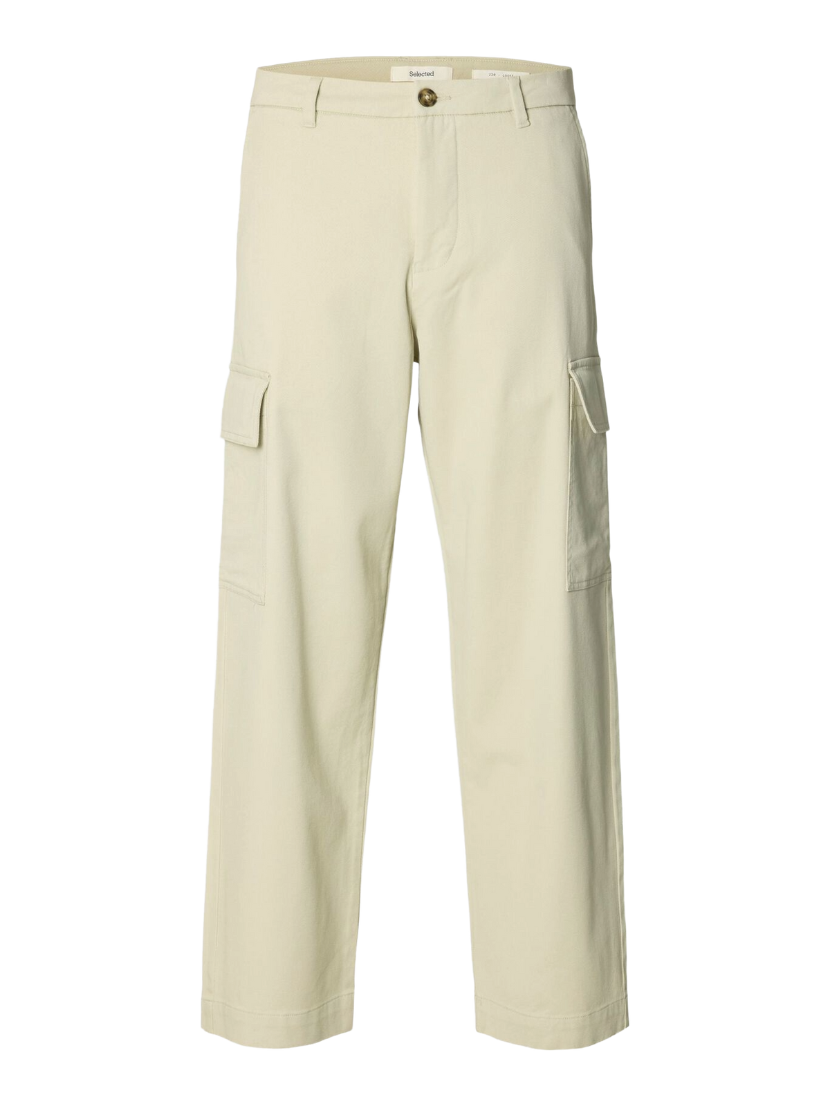 Selected Men's Loose Cargo Trousers Beige