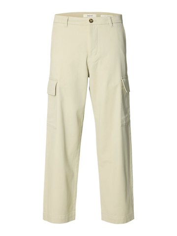 Selected Men's Loose Cargo Trousers Beige
