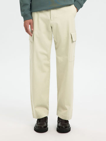 Selected Men's Loose Cargo Trousers Beige