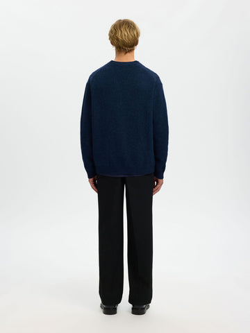 Selected Cardigan in lana da uomo Coba blu