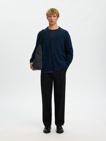 Selected Cardigan in lana da uomo Coba blu