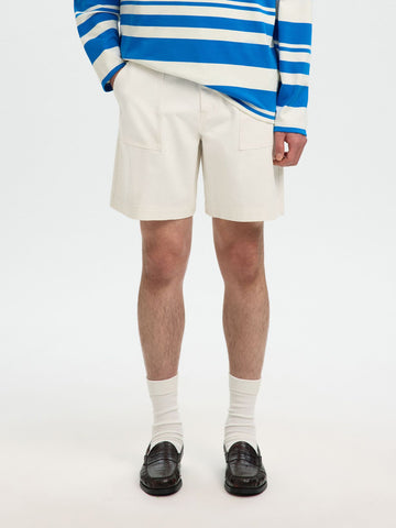 Selected Pantaloncino da uomo Loose Hotel panna