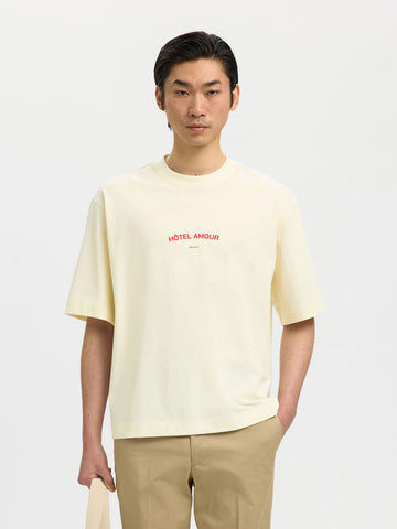 Selected T-Shirt da uomo manica corta Liam panna