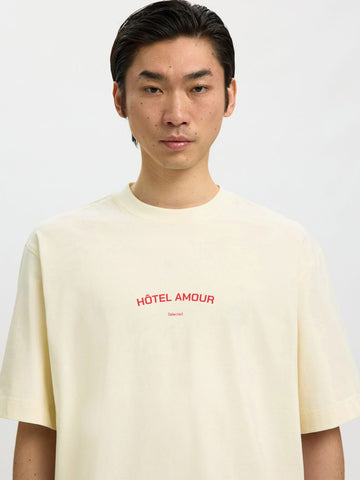 Selected T-Shirt da uomo manica corta Liam panna