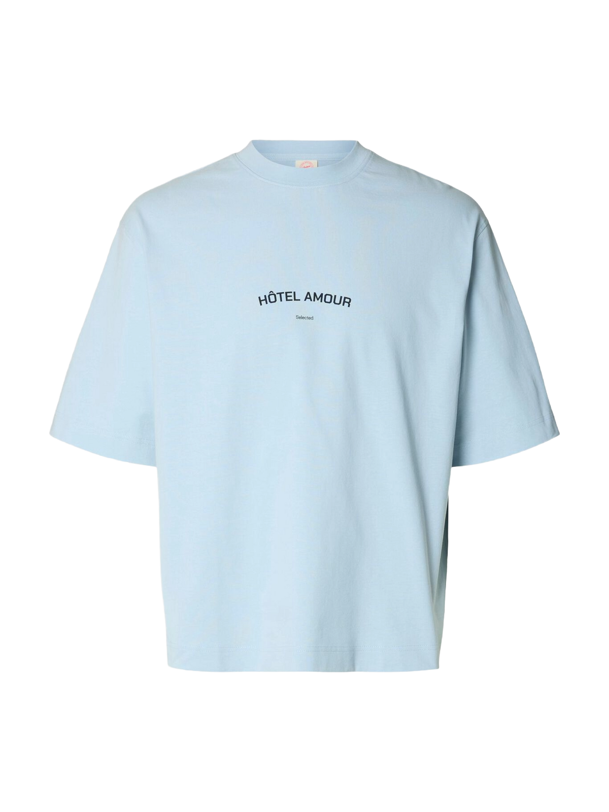Selected T-Shirt da uomo manica corta Liam celeste