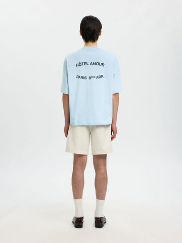 Selected T-Shirt da uomo manica corta Liam celeste