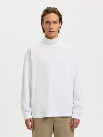 Selected Relax Risk Men's Long-Sleeve T-Shirt in White