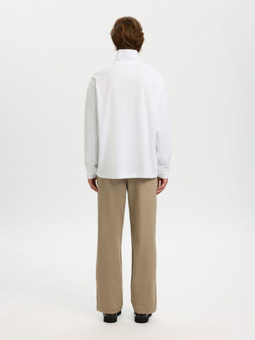 Selected Relax Risk Men's Long-Sleeve T-Shirt in White