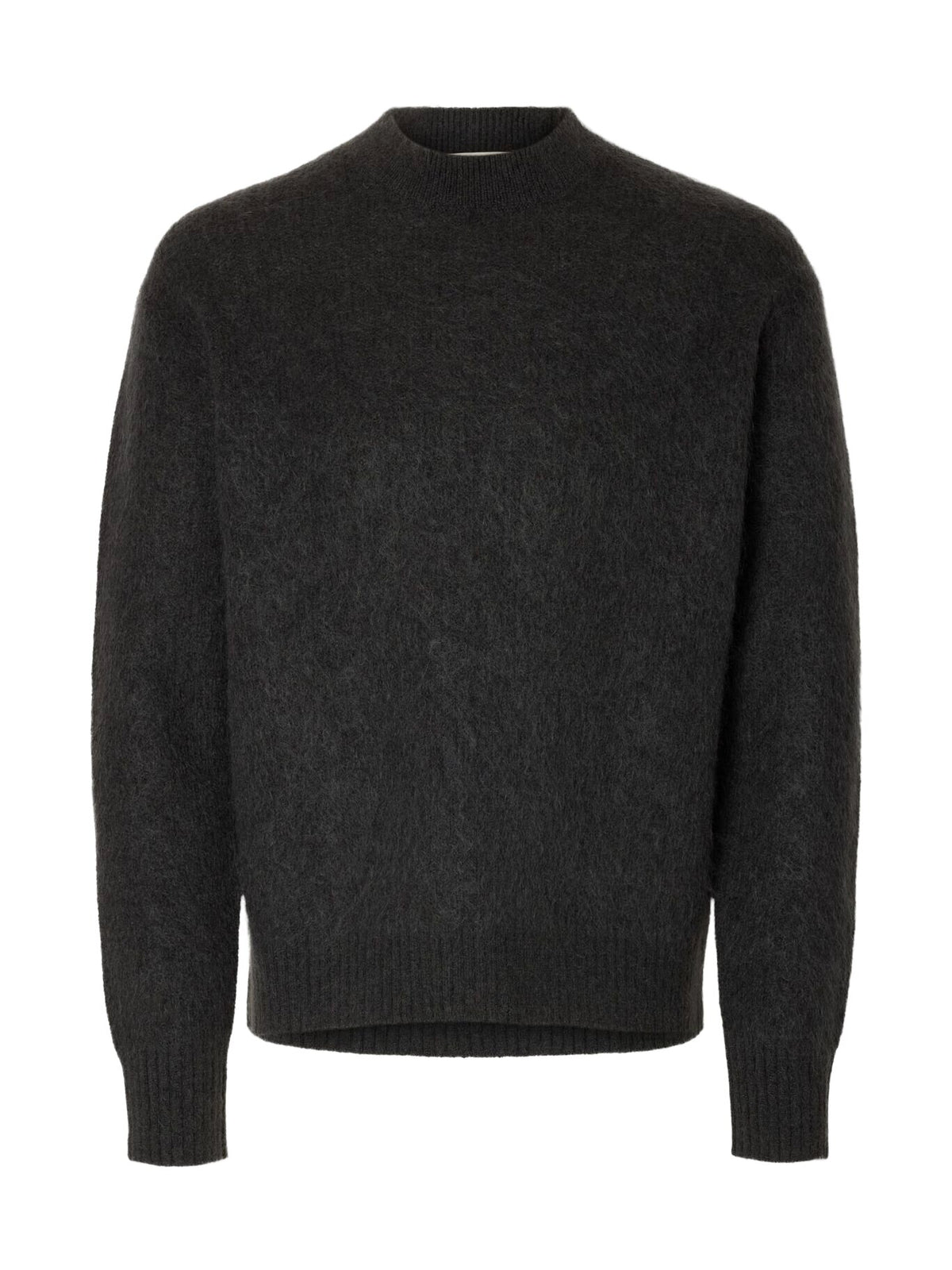 Selected Meis Men's Mohair Wool Sweater in Grey