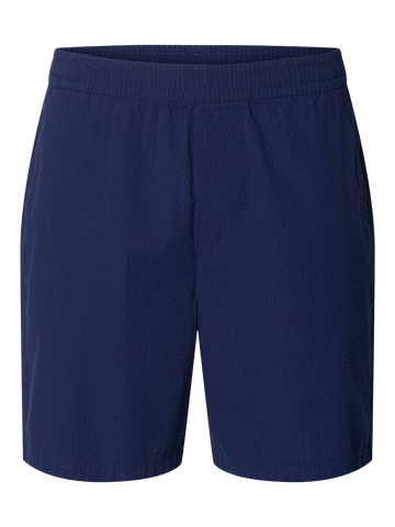 Selected Men's Stuart Blue Seersucker Shorts