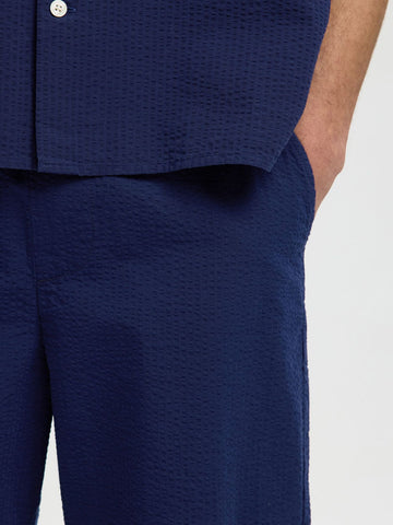Selected Men's Stuart Blue Seersucker Shorts
