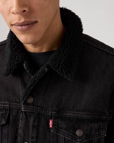 Levi's Giacca da uomo in jeans con pelliccia interna Sherpa Trucker Type