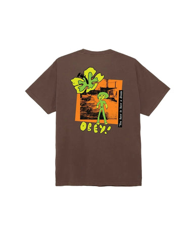 Obey Men's T-Shirt You Have To Have A Dream Brown