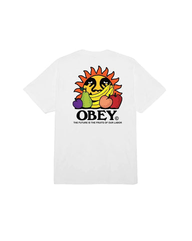 Obey Herren T-Shirt The Future Is Fruit Of Our Laboratory Weiß