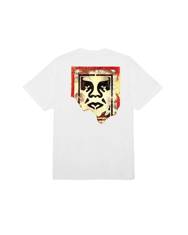 Obey T-Shirt Uomo Ripped Icon Bianca
