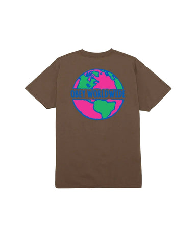 Obey T-Shirt Uomo Planet Classic Marrone